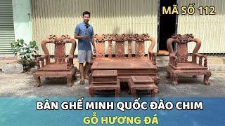 Siêu Phẩm Vân Chun Hoa Mắt Minh Quốc Đào Chim Gỗ Hương Đá Mã Số 112  - ĐỒ GỖ QUÂN NGA