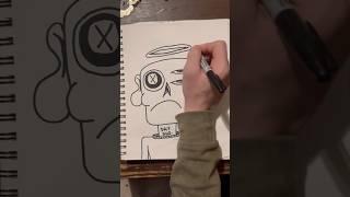 Daily Faces Challenge: Day 360/365 - Simple Marker Drawing | Sketchbook Art Timelapse #shorts