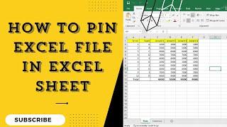 How To Pin Excel File In Excel Sheet