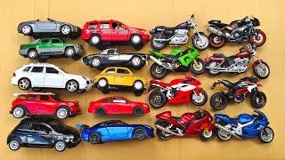 Random Model Cars and Bikes Different Sizes are Reviewed, Sport Bikes and Sport Cars