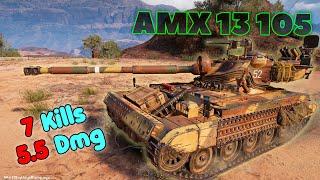 AMX 13 105 - 7 Frags 5.5K Damage, Master by player prospero_magnia