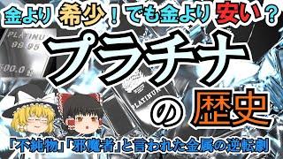 【ゆっくり解説】プラチナの歴史　貴金属であり金より希少だが価格は安い。プラチナにまつわる歴史を解説。