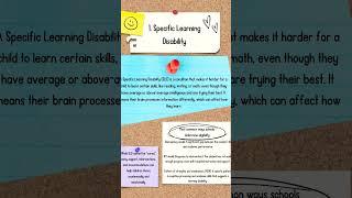 1. Specific Learning Disability (SLD) #specialeducation #specialeducationteacher #tutor #teaching