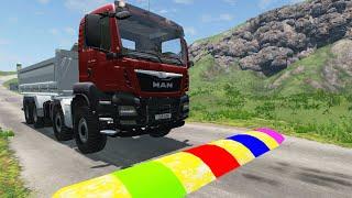 Trucks Cars vs Massive Speed Bumps #167 – BeamNG.Drive