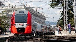 Поездка Сочи-Красная Поляна на Ласточке Trip of Sochi-Krasnaya Polyana by train Siemens