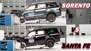 2025 Kia Sorento vs Hyundai Santa Fe: CRASH TEST SHOWDOWN!