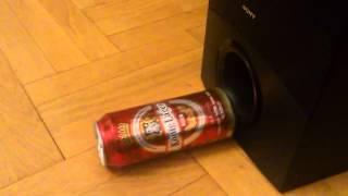 Beer dance with Sony subwoofer