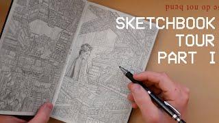 Sketchbook Tour Part 1 - The First 10 Pages (Detailed Pencil Drawings)