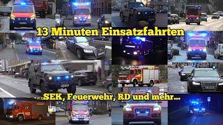 [13 Minuten Einsatzfahrten] Polizei, Feuerwehr, SEK, Rettungsdienst und vieles mehr auf Einsatzfahrt