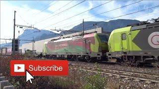 Double Vectron freight train TEC ride in Adige Valley