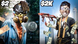 $2 vs $2,000 Custom Challenge! With Alien YouTuber  - Garena Free Fire