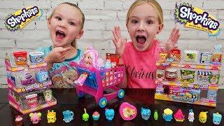 Opening Shopkins Small Mart Shopping Cart and Mini Shopper Packs With Trinity and Madison!!!