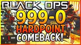 Black Ops 4: "999-0 HARDPOINT COMEBACK WIN!" - Team Challenge #9! (GREATEST COMEBACK IN COD HISTORY)