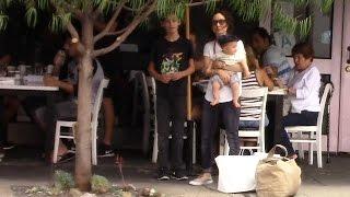 Sara Gilbert Takes Her Boys To Brunch