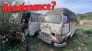 Cette RENAULT ESTAFETTE abandonnée depuis des décennies dans le maquis Corse va elle refonctionner?