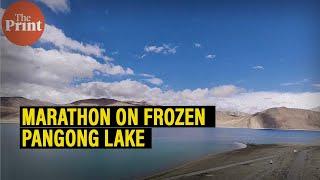 Marathon on frozen Pangong Tso in Ladakh to raise awareness about climate change