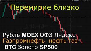 Прогноз курса рубля, рост ОФЗ, Индекс Мосбиржи,  золото, нефть, BTC, газ, SP500, SIBN Яндекс