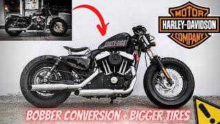 ️ Harley Davidson Forty Eight Sportster Build Under 9mins | Bobber Conversion