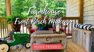 BUDGET FRIENDLY FARMHOUSE FRONT PORCH MAKEOVER! FRONT PORCH TRANSFORMATION