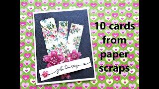 10 cards just from paper scraps