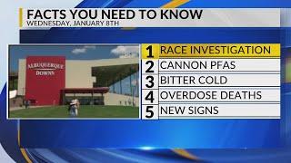 KRQE Newsfeed: Racing investigation, Cannon PFAS, Cold weather, Overdose deaths, New signs