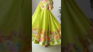 ORDER ON️WhatsApp no.+91 8726364856 Heavy Flared party wear Organza Anarkali Suit