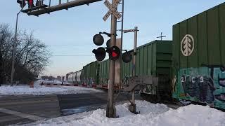BNSF 6516 And Norfolk Southern 8049 Leads A Freight Train In Waukesha