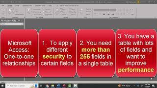 Microsoft Access:  The Why? and How of creating 1-to-1 relationships between two tables