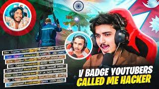 Exposed by V Badge YouTubers  Noob ID Push Gone Wrong  In Region Top 1 Lobby 