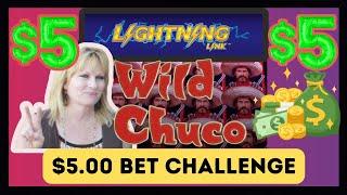 High Stakes Part 2 of 3:  The $5.00 Slot Machine Challenge on Lightening Link