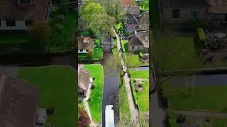 Giethoorn by Drone. No roads, but boats. Fairytale village. #Giethoorn #Travel #WonderJourneys