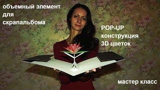 POP UP конструкция 3D ЦВЕТОК \ 3D Flower Paper Pattern\мастер класс\