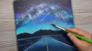 MILKY WAY GALAXY / EASY ACRYLIC PAINTING / How To Step By Step For Beginners/ 10 Mins Art