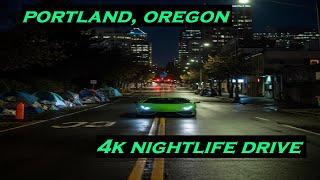 Portland, Oregon | 4k Night Driving | 2024