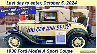 Win this 1930 Ford Model A Sports Coupe, enter sweepstakes, MAFFI Museum expansion