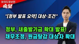 (속보)정부, 새출발기금 대상·혜택 이렇게 바뀝니다!여러분도 대상일 수 있습니다 꼭 보시고 채무조정, 원금조정 받으세요.