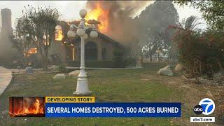 At least 3 homes destroyed in Riverside County fire