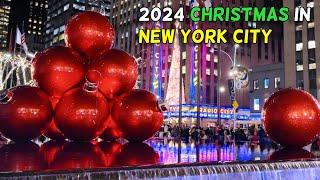 2024 New York City CHRISTMAS WALK [4K] | Rockefeller Center Christmas Tree | 6th Ave | Bryant Park