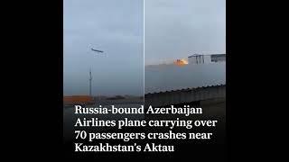 Russia Bound Azerbaijan Airlines plane crashes near Kazakhstan's Aktau #news #azerbaijan