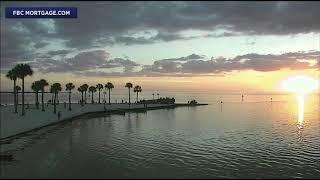 Pine Island sunset on webcam