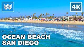 [4K] Ocean Beach Pier in San Diego California - Walking Tour & Travel Guide  Binaural Sound