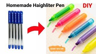 Homemade highlighter pen/homemade pen/How to make Highlighter Pen at home/diy highlighter pendiy#pen