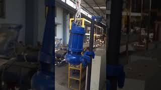 Demo  installation of sewage pump on Autocoupling system