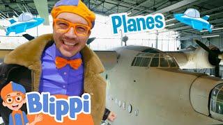 Blippi Learns About Planes In LONDON! | Airplane Museum | Educational Vehicle Videos For Kids