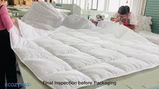 Microfiber duvet processing