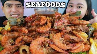 SEAFOOD OVERLOAD MUKBANG | Shrimp Crab Mussels Squid | Filipino Food | Mukbang Philippines