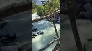 Самое сложное в этом походе - переход через буйную горную реку #путешествие #горы #горы
