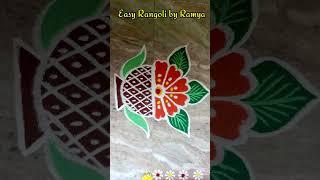 #shorts Easy flower rangoli #margazhi #rangoli