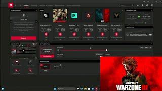 my AMD software settings for warzone 3