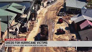 Man donates, delivers hundreds of sheds to western North Carolina